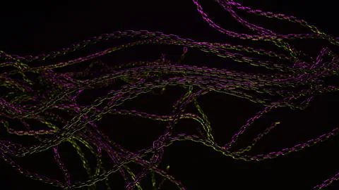 Intertwined Chains on Black Background Stock Photos