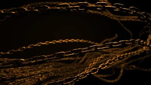 Intertwined Chains on Dark Background Stock Photos