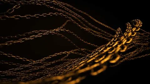 Intertwined Chains in Darkness Stock Photos