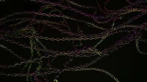 Intertwined Chains in Darkness Foto stock