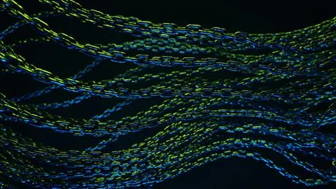 Intertwined Chains Under Blue Light Stock Photos