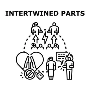 Intertwined concept of human communication difficulties Stock Illustration