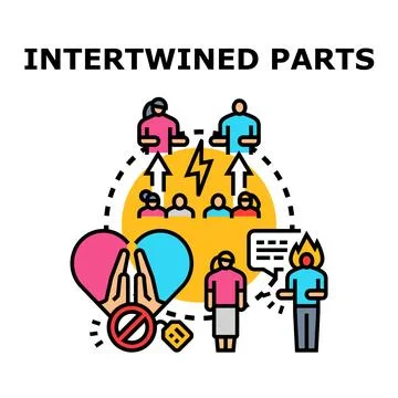 Intertwined concept of human communication difficulties Stock Illustration