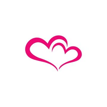 Intertwined, connected hearts. vector symbol Stock Illustration