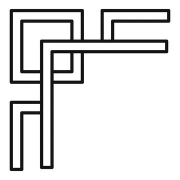 Intertwined geometric pattern forming abstract corner design Stock Illustration