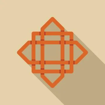 Intertwined geometric shapes creating a knot like pattern イラスト素材
