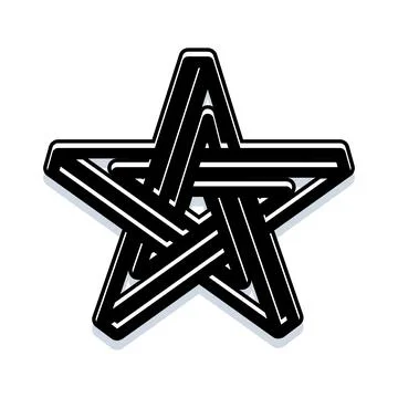 Intertwined geometric star creating optical illusion concept Stock Illustration