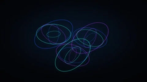 Intertwined glowing ellipses loop smoothly on dark background. Vídeos de archivo 341770743