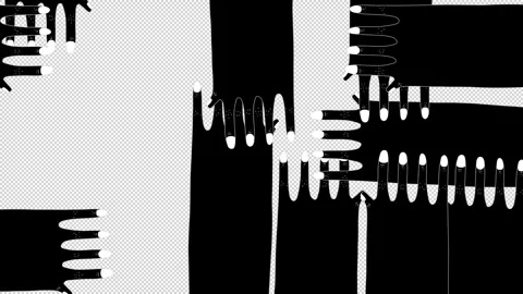 Intertwined hands – animated hand-drawn motion on transparent background Stock Footage 312822228