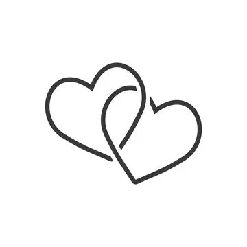 Intertwined Heart Linear Icon Vector Stock Illustration