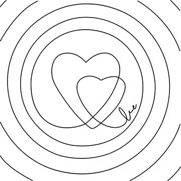 Intertwined hearts with circles Vector Stockillustratie