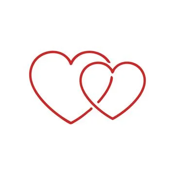 (Intertwined Hearts Icon. The image represents deep affection, partnership,.. Stock Illustration