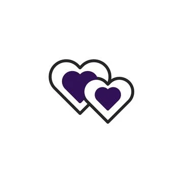 Intertwined hearts icon representing affection devotion and fondness design.. Stock-Illustration