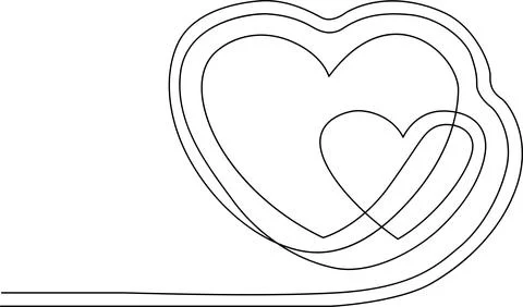 Intertwined hearts outline Vector Stock Illustration