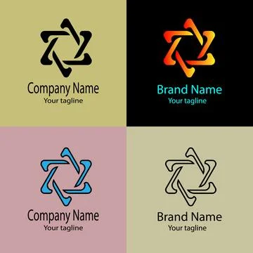 Intertwined Hex Star logo design Stock Illustration