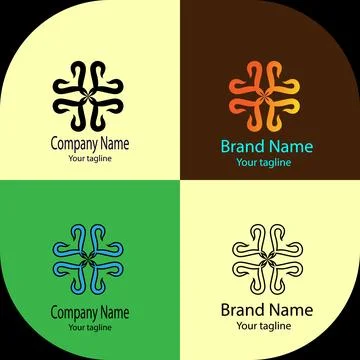 Intertwined Hooks logo Stock Illustration