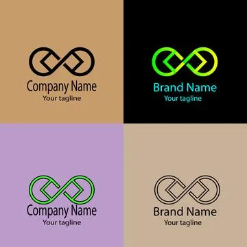 Intertwined Infinity Squares logo design Stock Illustration