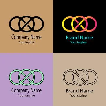 Intertwined Knot logo design Stock Illustration