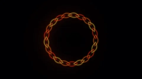 Intertwined Orange Light Ring Seamless Loop Stock Footage 342345290