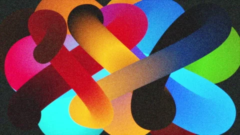Intertwined rainbow tubes and spots create lively motion. Stock Footage 321616022
