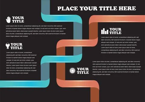 Intertwined Ribbons Inforgrahic Background Template Design Stock Illustration
