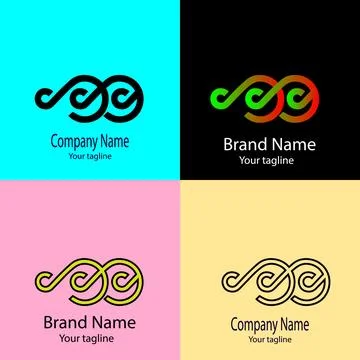 Intertwined Scroll Infinity logo design Stock Illustration