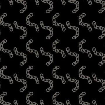 Intertwined shapes in a pattern on black, ideal for diverse textile uses Illustrazione stock