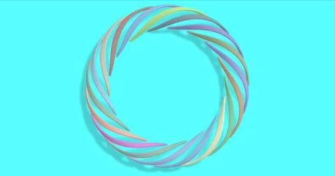 Intertwined stripes in the shape of a torus, in multi-colored colors. Neon ho Stock Illustration