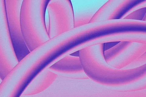Intertwined torus-like tubes are creating abstract 3D rendered composition in 스톡 일러스트