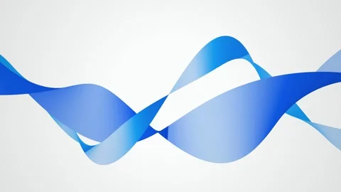 Intertwined wavy blue ribbons form a continuous undulating pattern Stock Footage 340831347