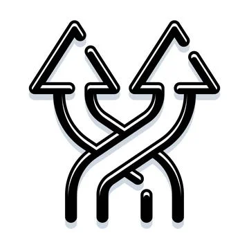 Intertwining arrows creating complex decision making path イラスト素材