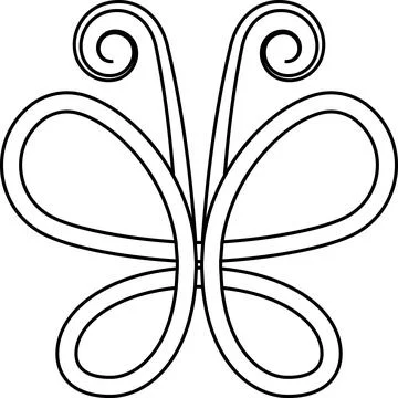 Intertwining contours graceful butterfly Stock Illustration