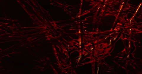 Intertwining liquid veins on a dark background. 3D animation, abstraction Video stock 292631551