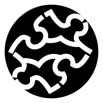 Intertwining puzzle pieces forming a collaborative connection concept 스톡 일러스트