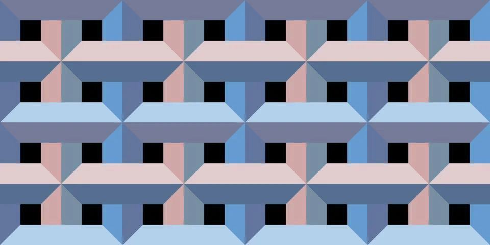 Intertwining. Seamless 3D pattern. Optical illusions. Stock Illustration