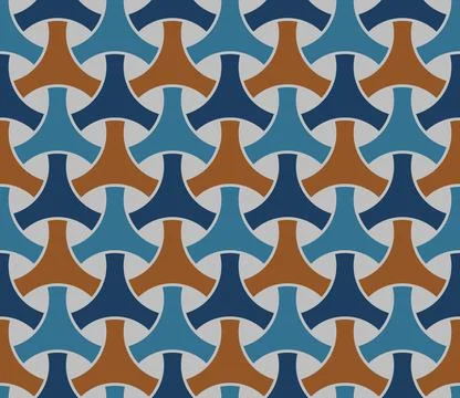 Intertwining. Seamless 3D pattern. Optical illusions. Op Art. Wrapping. Stock Illustration