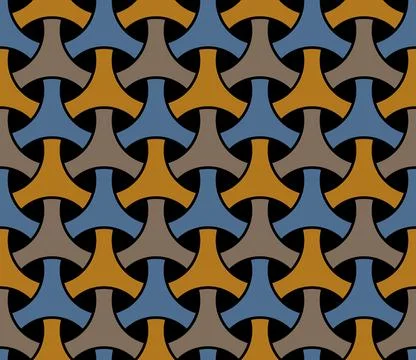 Intertwining. Seamless 3D pattern. Optical illusions. Op Art. Wrapping. Stock Illustration