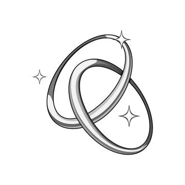 Intertwining shiny rings forming abstract knot with sparkles Stock Illustration