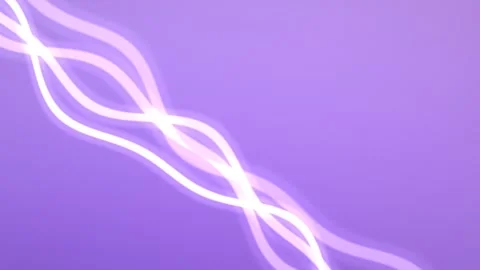 Intertwining white lines glow dynamically against violet gradient Stock Footage 331658194