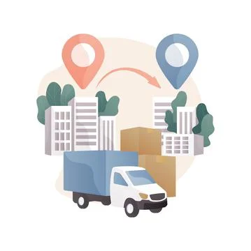 Interurban migration abstract concept vector illustration. Illustrazione stock