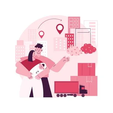Interurban migration abstract concept vector illustration. Illustrazione stock