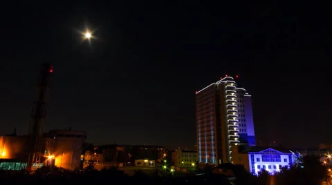 Interval of the moon throughout the night Stock Footage 51812971