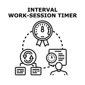 Interval work session timer organization process イラスト素材