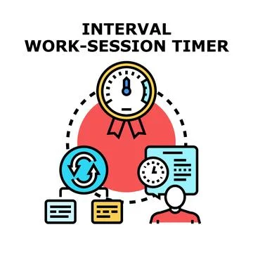 Interval work session timer organization process Stock Illustration
