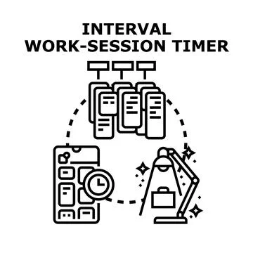 Interval work session timer productivity planning concept Stock Illustration