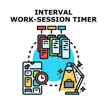 Interval work session timer productivity planning concept Stock Illustration
