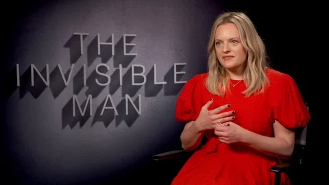Interview with actress Elizabeth Moss about movie 'The Invisible Man', 2020 Video stock 128811581