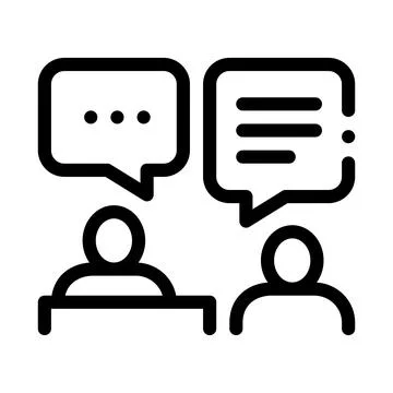 Interview administrator line icon vector illustration sign Stock Illustration