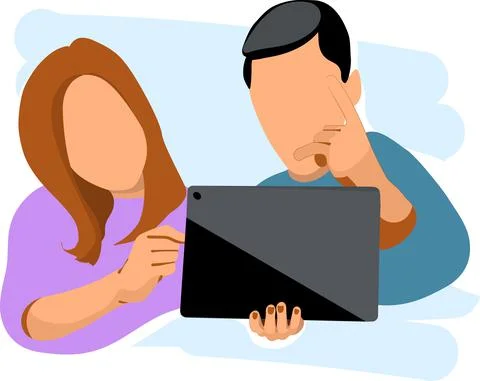 An interview attractive executives man and woman Stock Illustration