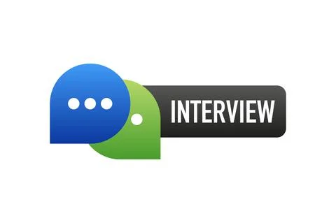 Interview banner on white background. Live chat. Vector illustration. 库存插图